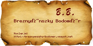Breznyánszky Bodomér névjegykártya